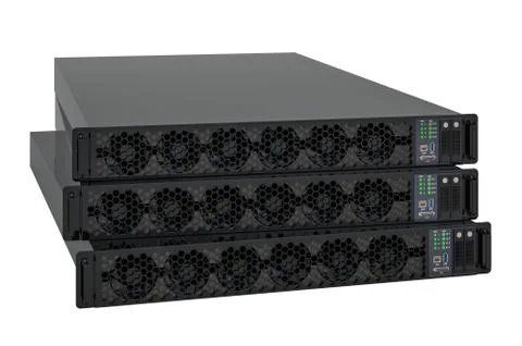 Computer server blades set, 3D rendering Illustrazione stock