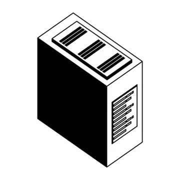 Computer server case cpu hardware Stock Illustration