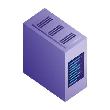 Computer server case cpu hardware Illustrazione stock