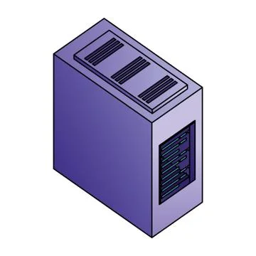 Computer server case cpu hardware Stock Illustration