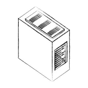 Computer server case cpu hardware Illustrazione stock