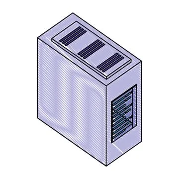 Computer server case cpu hardware Illustrazione stock