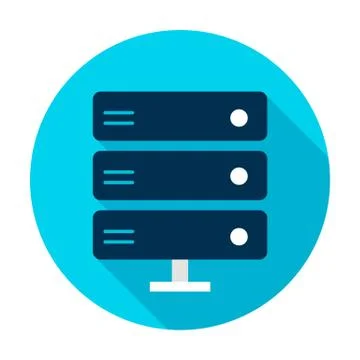 Computer Server Circle Icon 스톡 일러스트