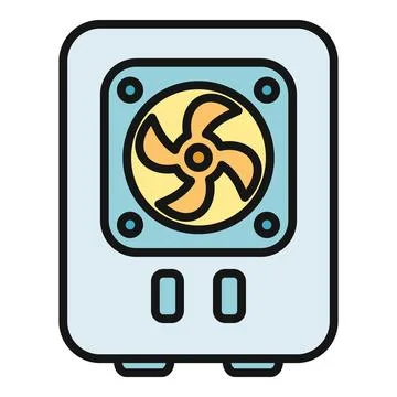 Computer server cooling fan hardware technology icon Illustrazione stock