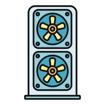 Computer server cooling fans for hardware technology Stock-Illustration