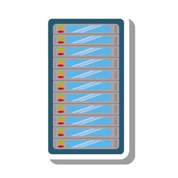 Computer server data isolated icon Illustrazione stock