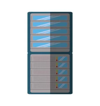 Computer server data isolated icon Illustrazione stock