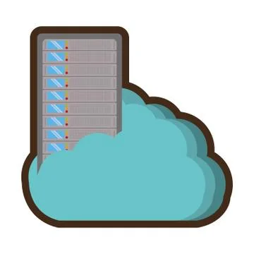 Computer server data isolated icon Stock Illustration