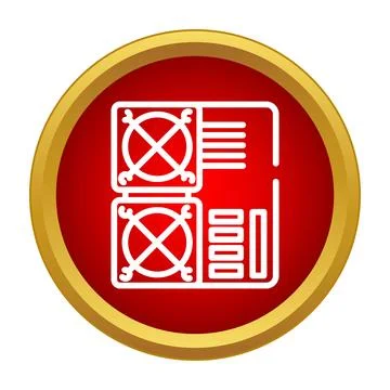 Computer server fans cooling hardware system unit icon Illustrazione stock