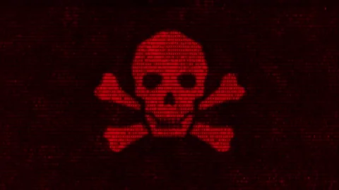 Computer server got attacked with malware by hacker Stock Footage 169876371