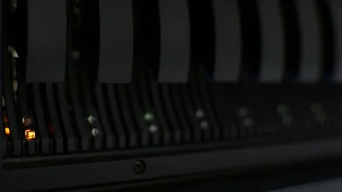 Computer server harddisk LED error alert sign Stock Footage 73138038