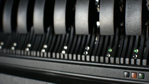Computer server harddisk LED error alert sign Stock Footage 73138039