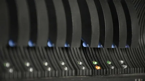Computer server harddisk LED error alert sign Stock Footage 74739449