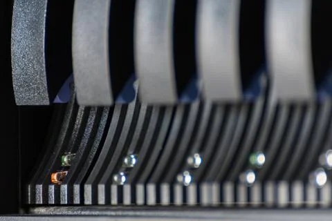 Computer server harddisk LED error alert sign Stock Photos