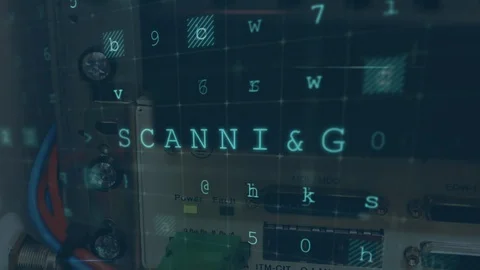 Computer server hardware with moving data security messages Video stock 112904864