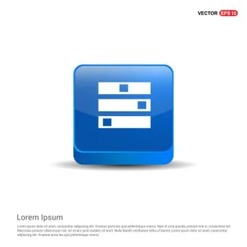 Computer Server icon  - 3d Blue Button Stock-Illustration