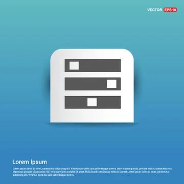 Computer Server icon - Blue Sticker button Stock Illustration