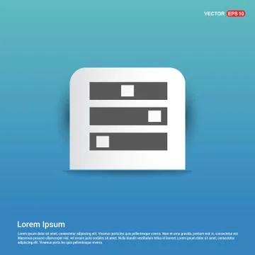 Computer Server icon  - Blue Sticker button Stock Illustration