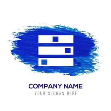 Computer Server icon  - Blue watercolor background Stock Illustration