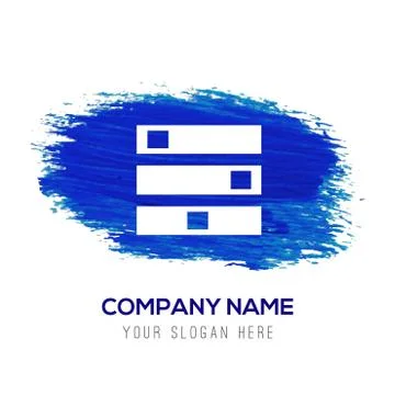 Computer Server icon  - Blue watercolor background Illustrazione stock
