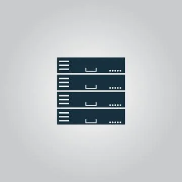 Computer Server icon, flat design 스톡 일러스트