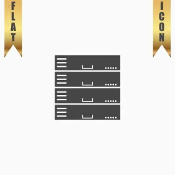 Computer Server icon, flat design Stock-Illustration