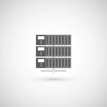 Computer Server icon, flat design. Vector illustration. Stock Illustration