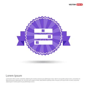 Computer Server icon  - Purple Ribbon banner Stock Illustration