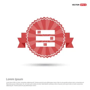 Computer Server icon  - Red Ribbon banner Illustrazione stock