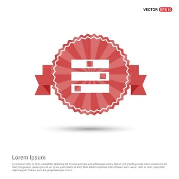 Computer Server icon  - Red Ribbon banner Illustrazione stock