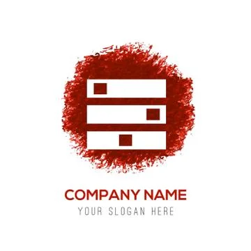 Computer Server icon - Red WaterColor Circle Splash 스톡 일러스트