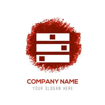 Computer Server icon  - Red WaterColor Circle Splash Stock-Illustration