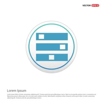 Computer Server icon - white circle button Stock Illustration