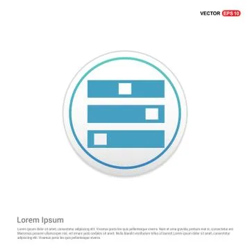 Computer Server icon  - white circle button Stock Illustration