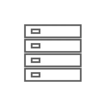 Computer server line icon Illustrazione stock
