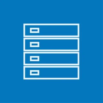 Computer server line icon Stock Illustration