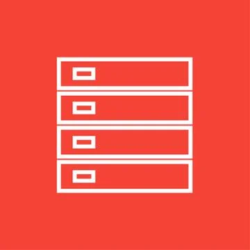 Computer server line icon Illustrazione stock