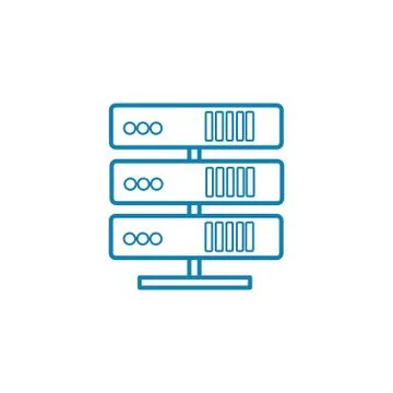 Computer server linear icon concept. Computer server line vector sign, symbol Stock Illustration