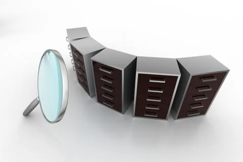 Computer server network searching concept Free Stock Illustration