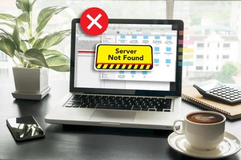 Computer Server Not Found Error Inaccessible Stock Photos
