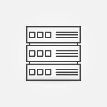 Computer Server outline vector concept icon Stock Illustration