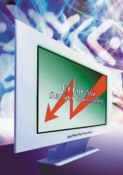 Computer, "Server Overloaded" message on screen, digital composite. Stock Photos