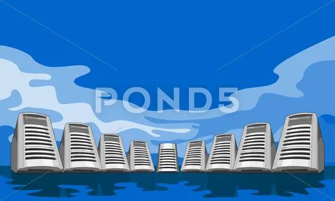 Computer server pc tower. Stock Illustration