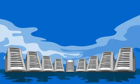 Computer server pc tower. Stock Illustration