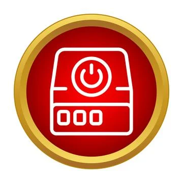 Computer server power button icon switching hardware Stock Illustration