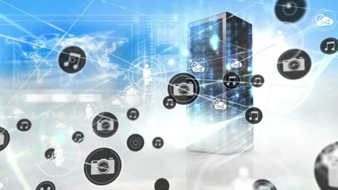 A computer server processing data and information Stock Footage 329709753