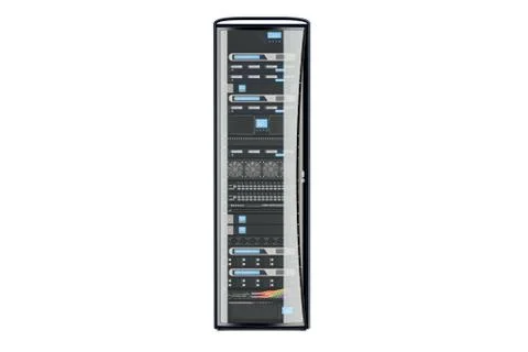 Computer Server Rack, 3D rendering Illustrazione stock