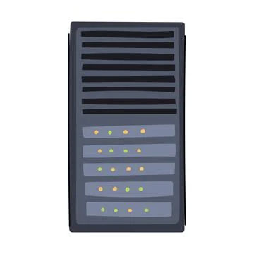 Computer server rack cartoon vector illustration Stock Illustration
