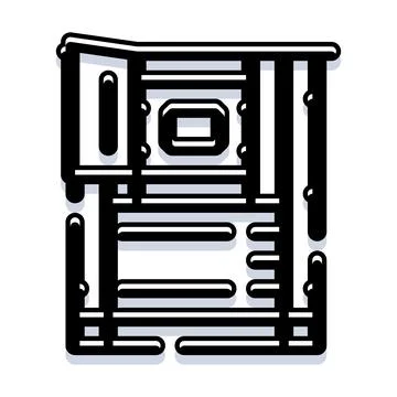 Computer server rack data center technology icon Illustrazione stock