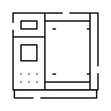 Computer server rack data center line art 스톡 일러스트